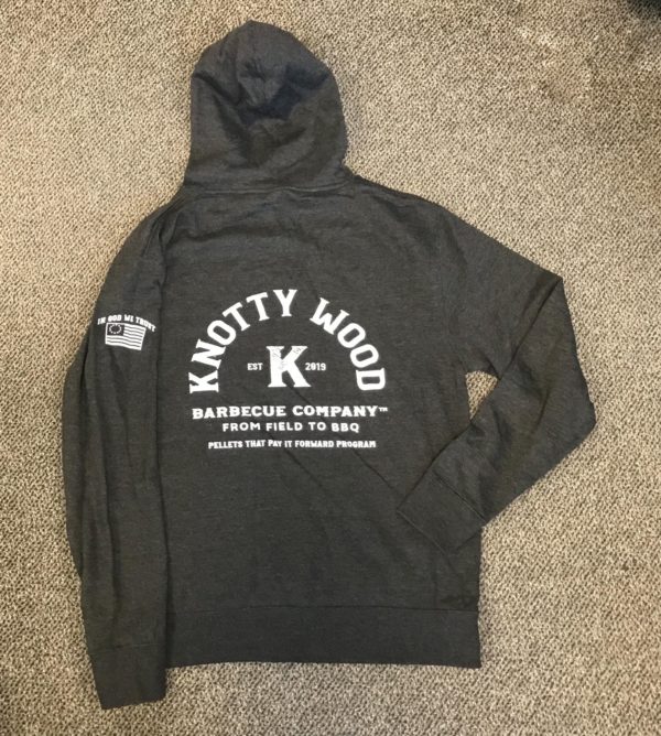 knotty wood dark grey sweatshirts back