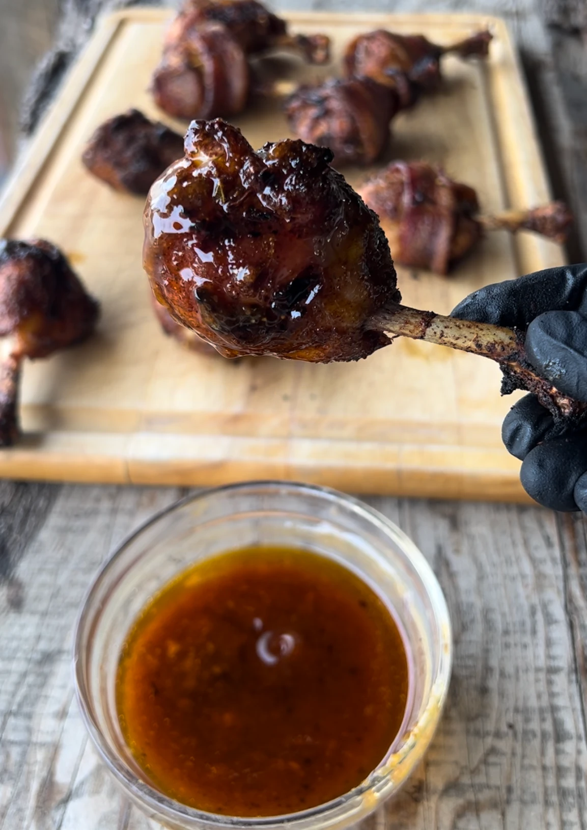 bacon wrapped chicken lollipops