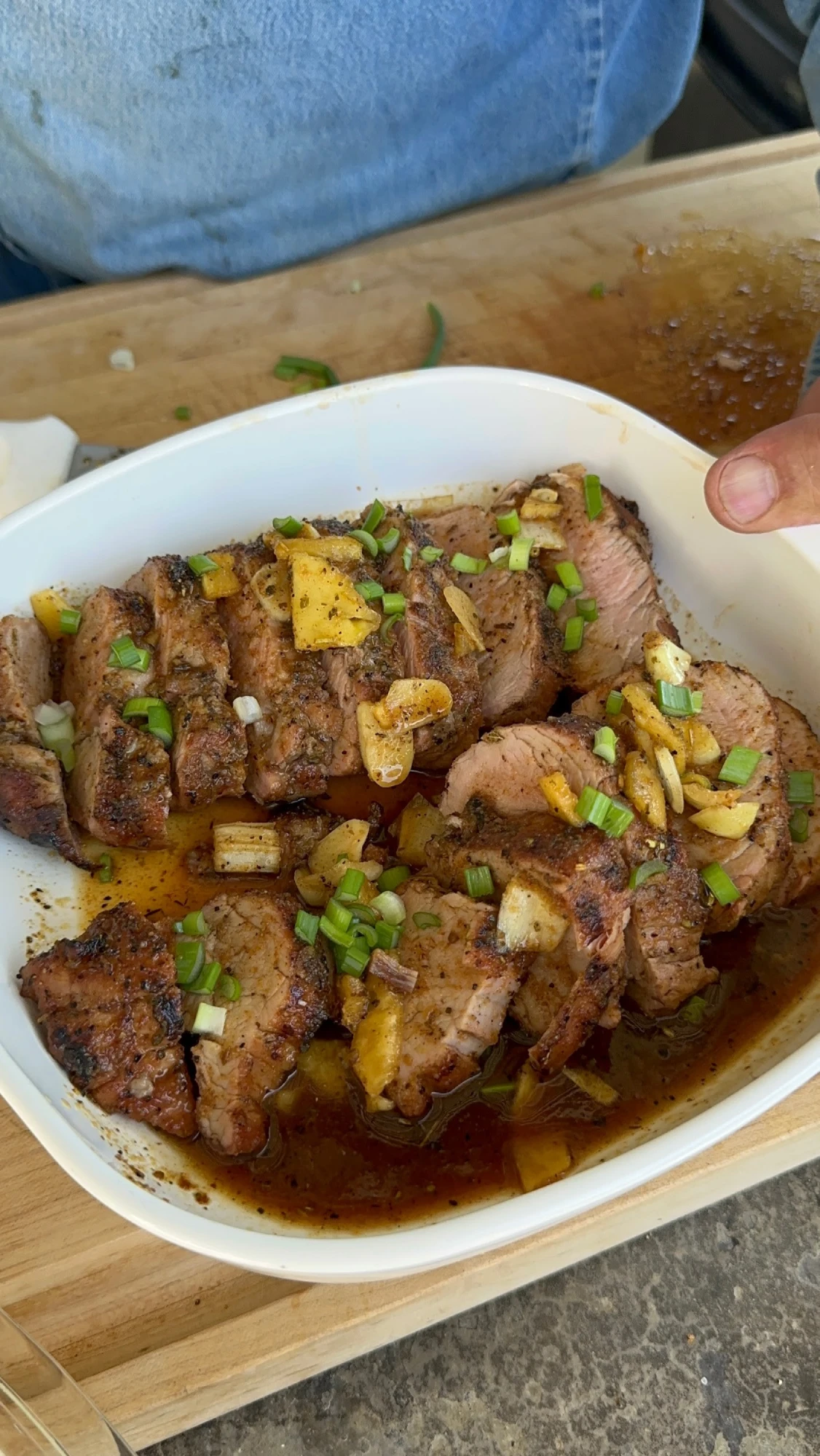 seared pork loin with a honey glaze