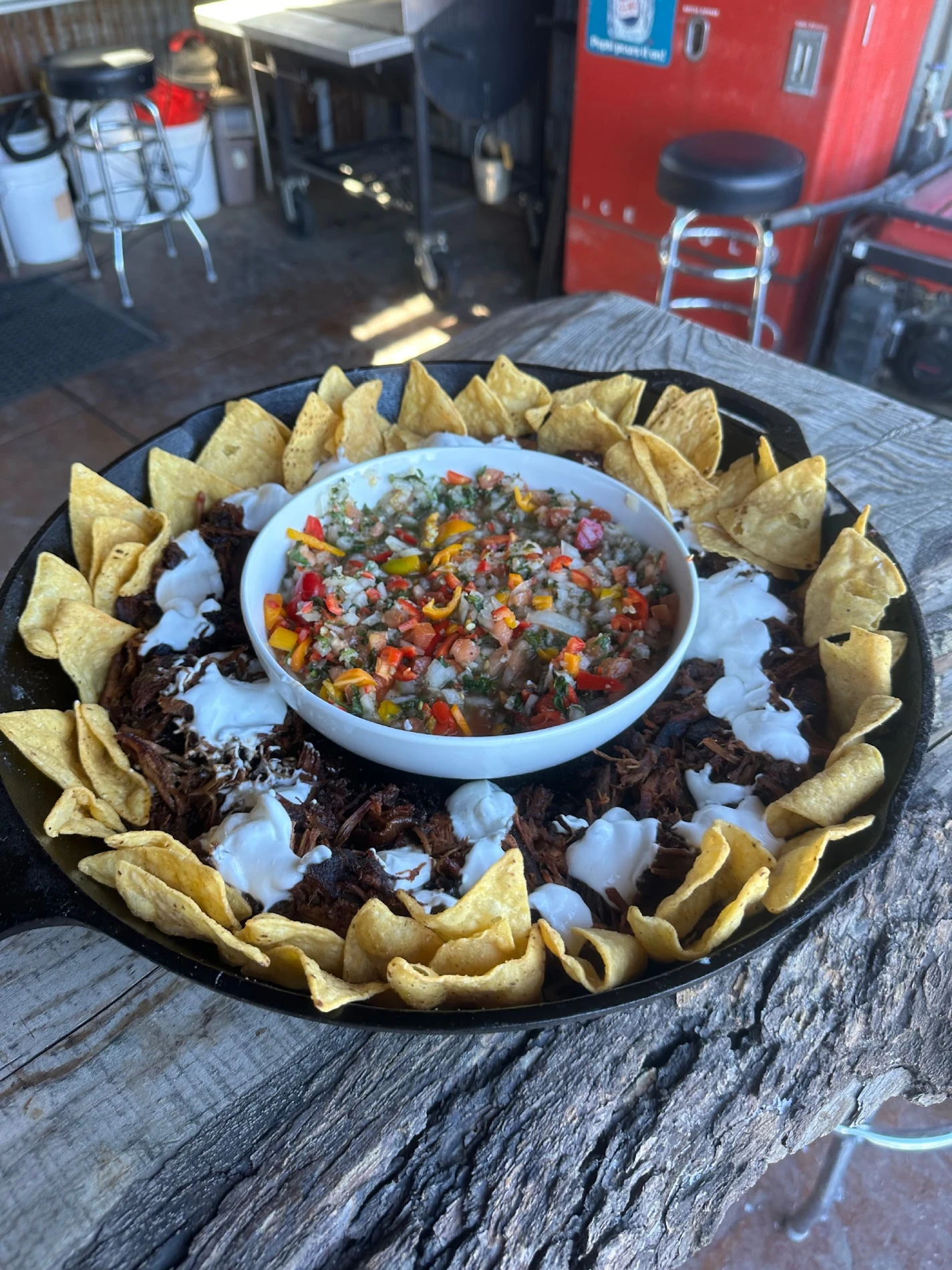 smoked pulled pork nachos